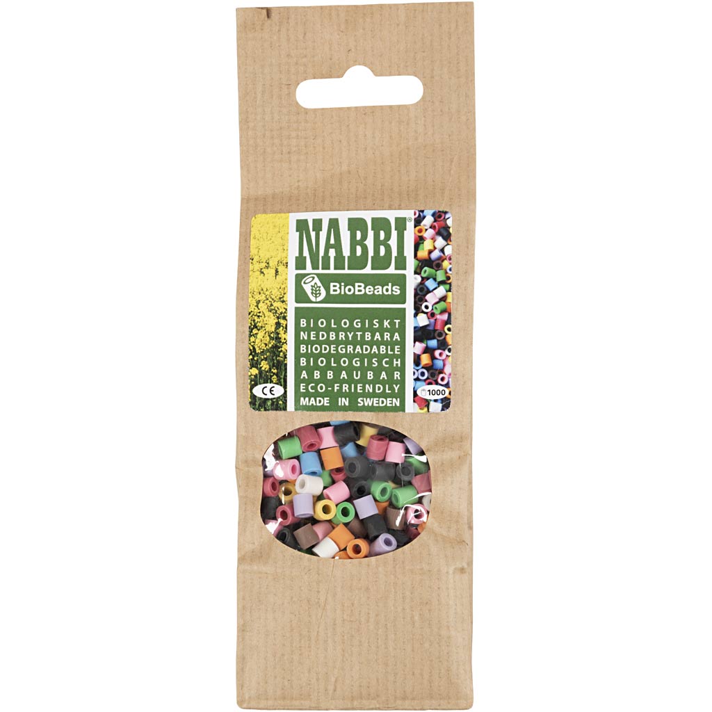 Creativ Company Nabbi Biobeads 5x5mm verschiedene Farben - 1000 Stück.