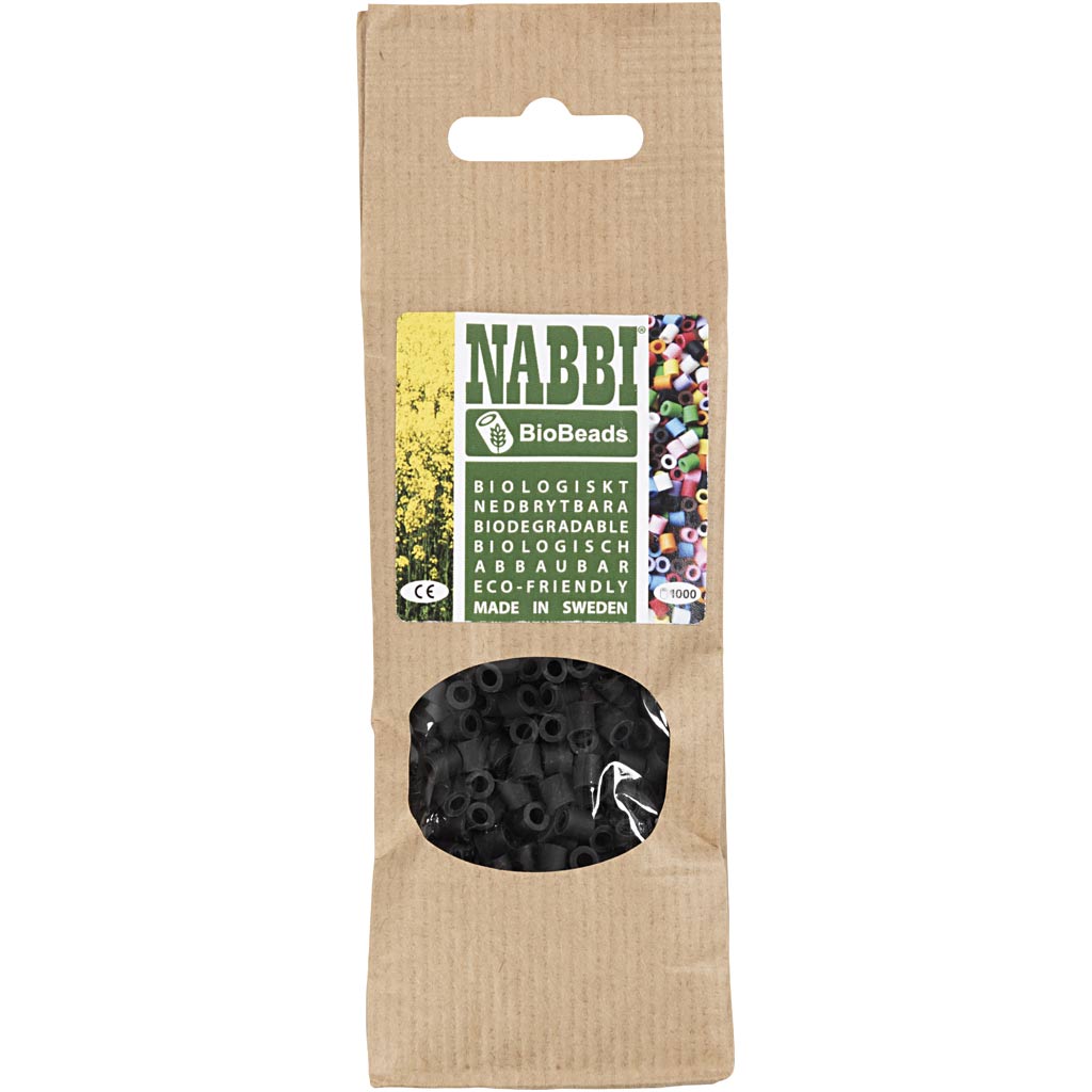 Creativ Company Nabbi Biobeads 5x5mm schwarz - 1000 Stück.