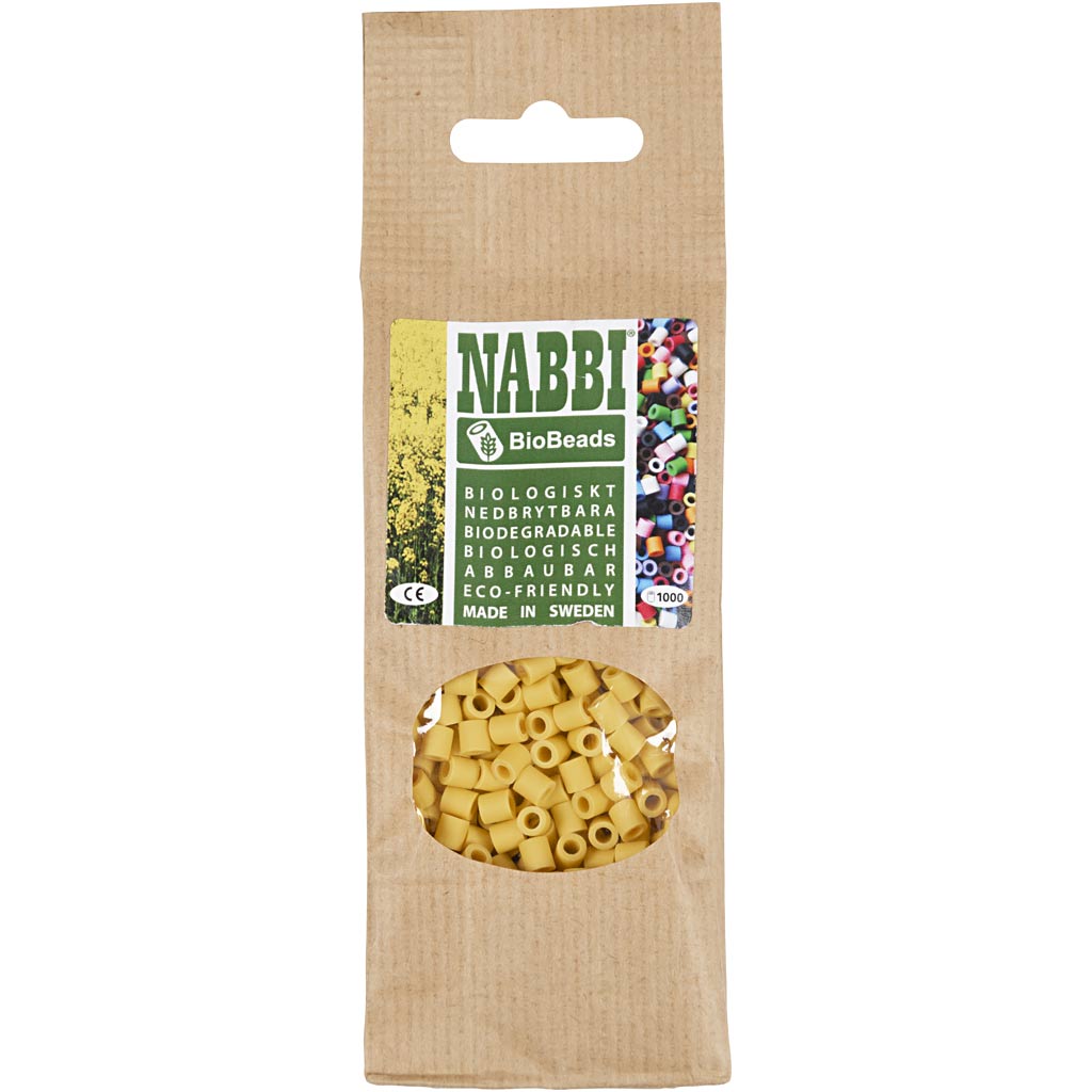 Creativ Company Nabbi Biobeads 5x5mm gelb - 1000 Stück.
