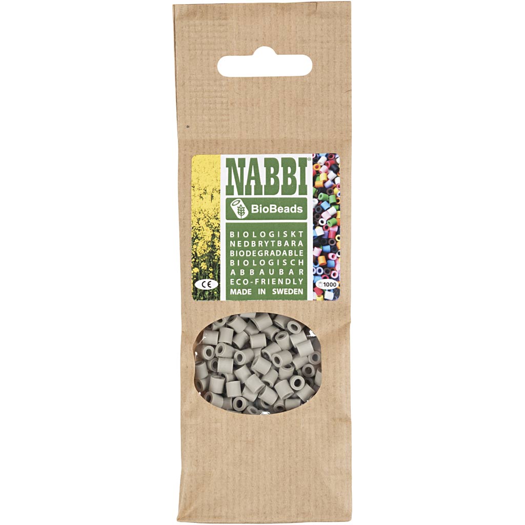 Creativ Company Nabbi Biobeads 5x5mm grau - 1000 Stück.