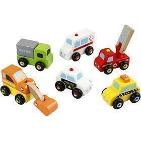 Viga toys - mini voertuigen - set - 6 stuks