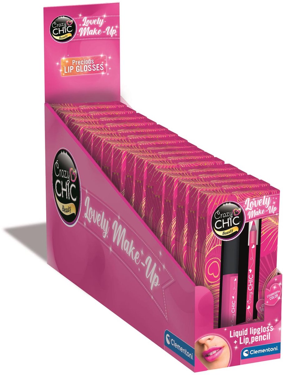 Clementoni crazy chic lipgloss en lipliner aardbei