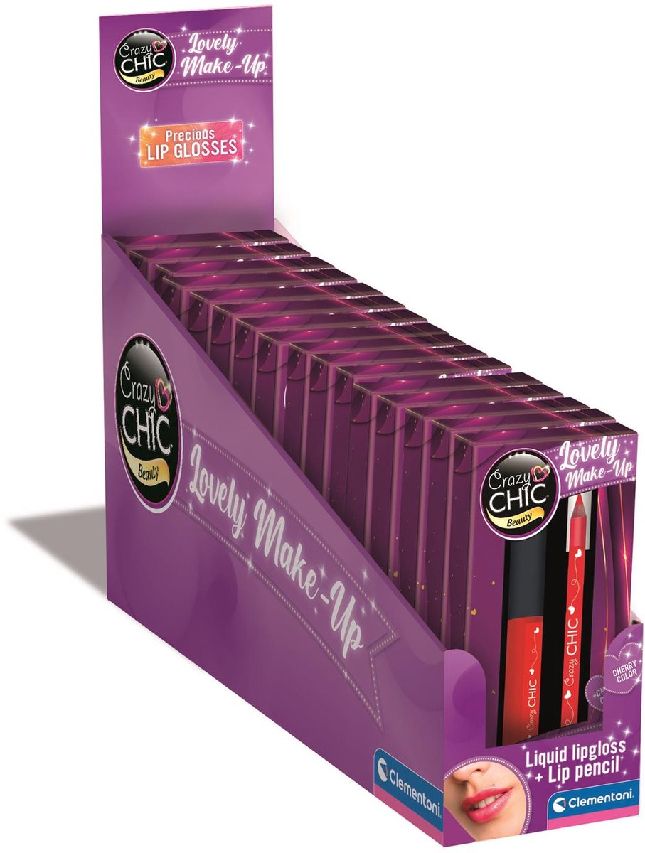Clementoni Crazy Chic Lipgloss und Lipliner in Kirschrot