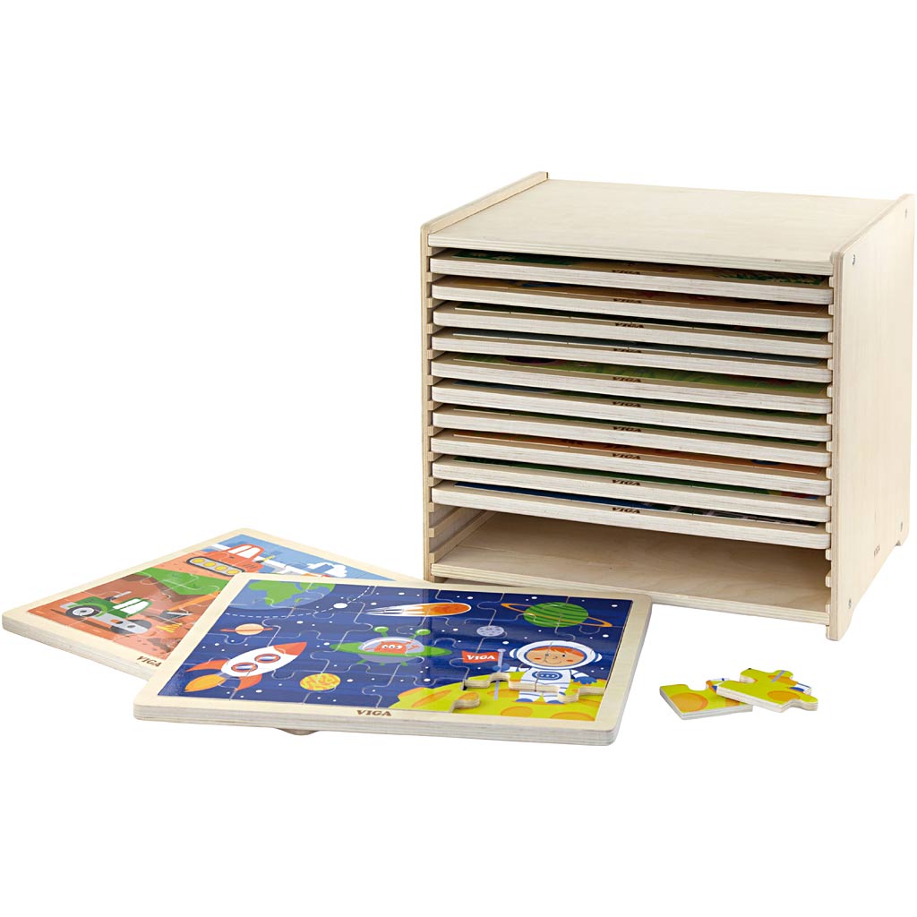 Https: www.cchobby.nl viga-puzzelrek-met-12-puzzels-h-275-l-315-mm-b-235-mm-afm-31x27x23-cm-12x24-delen-12-onderdelen-1-set