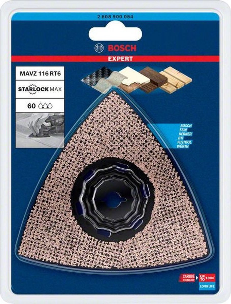Bosch accessories 2608900054 expert sanding plate mavz 116 rt6 schuurplaat carbide-riff 1 stuks 1 stuk(s)