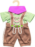 Heless poppenkleding lederhosen met overhemd en sjaal,35-45 cm