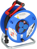 Brennenstuhl garant ip44 kabelhaspel voor bedrijfsmatig en bouwplaatsen, blauw 40 m h07rn-f 3g2,5 blauw