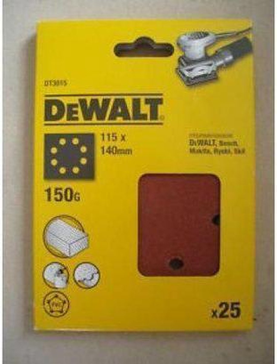 Dewalt accessoires schuurvel maat 140x115mm k150 - 25 st