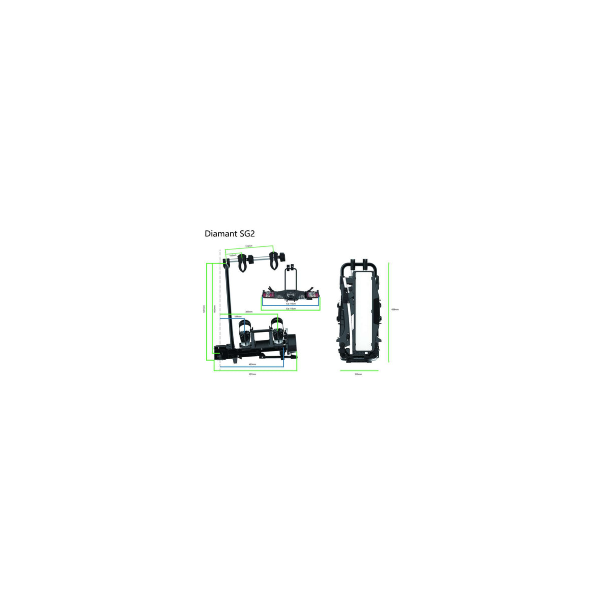 Tradekar international bv pro-user fietsendrager - diamant sg2 - 2 fietsen
