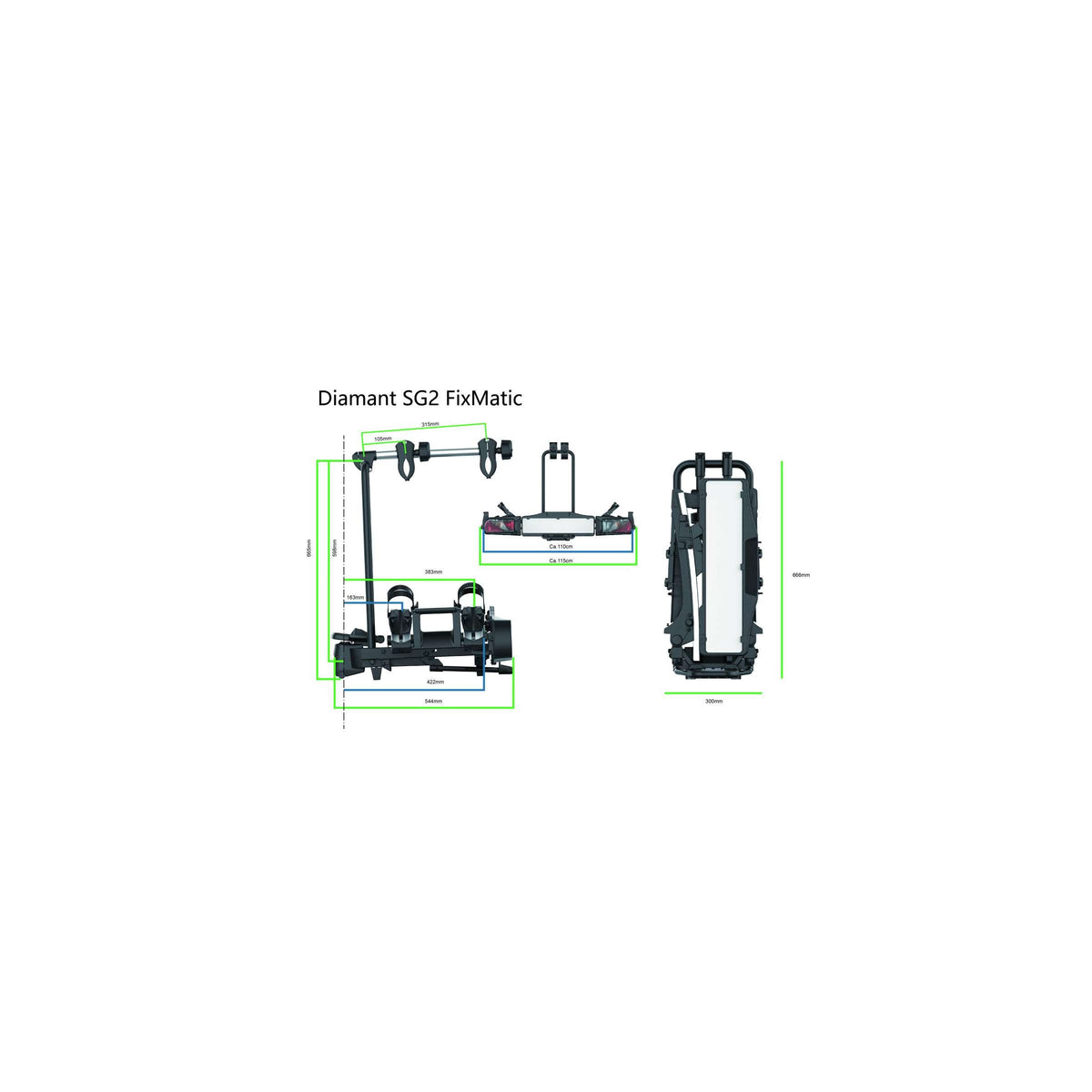 Pro-user fietsendrager diamant sg2 fixmatic