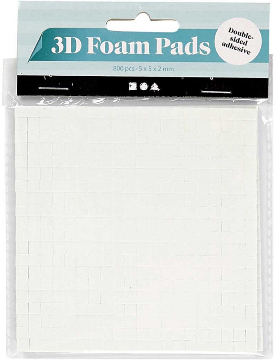 Creativ company https: www.cchobby.nl 3d-foam-pads-afm-5x5-mm-dikte-2-mm-wit-2x400-stuk-2-vel-1-doos