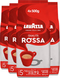 Lavazza qualità rosso koffiebonen - koffie blend van robusta en arabica bonen - intensiteit 5 10 - 4 x 500 gram