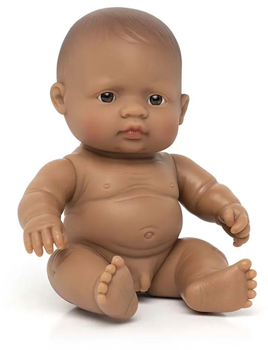 Miniland babypop - latijnse jongen 21cm - met vanillegeur - waterdicht - 10 maanden