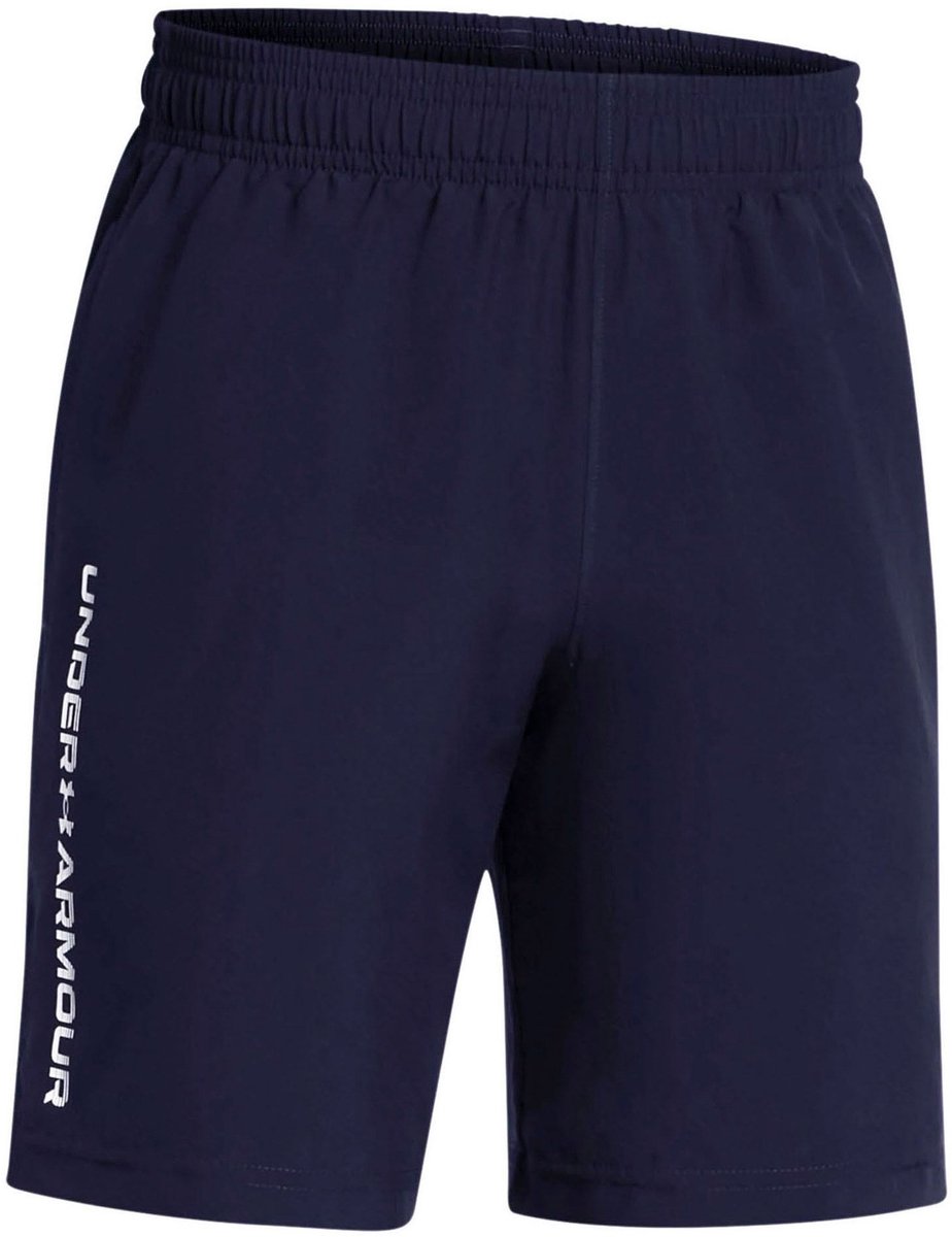 Under armour ua tech woven wordmark short unisex sportbroek - navy - wit 152