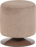 Woood islen poef met draaivoet - bouclé - bruin - 47x39x39