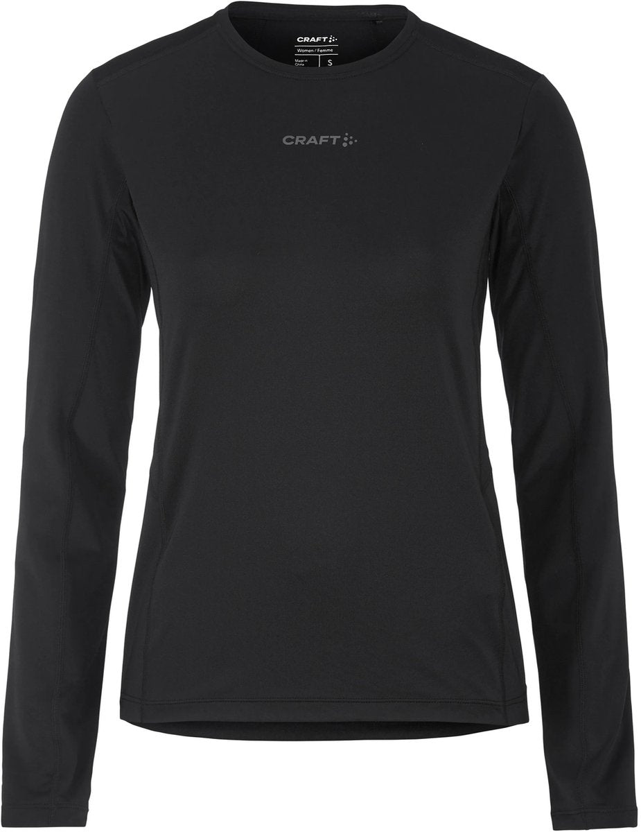 Craft adv essence ls tee 2 w dames sportshirt - zwart s