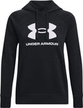 Under armour ua rival fleece big logo hd dames sporttrui - zwart - wit