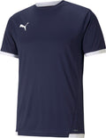 Puma teamliga jersey jr unisex sportshirt - peacoat- white 152