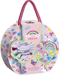 Totum unicorn knutselkoffertje 2 in 1 letter armbandjes maken en diamond paint magneten - 250 delige knutselset speelgoed meisjes vanaf 5 jaar, knutselen cadeau tip