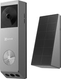 Ezviz ep3x pro – draadloze video deurbel – dual-lens 2k hd – geen abonnement – 32gb opslag – ai detectie - incl. zonnepaneel - zilver - 1 stuk