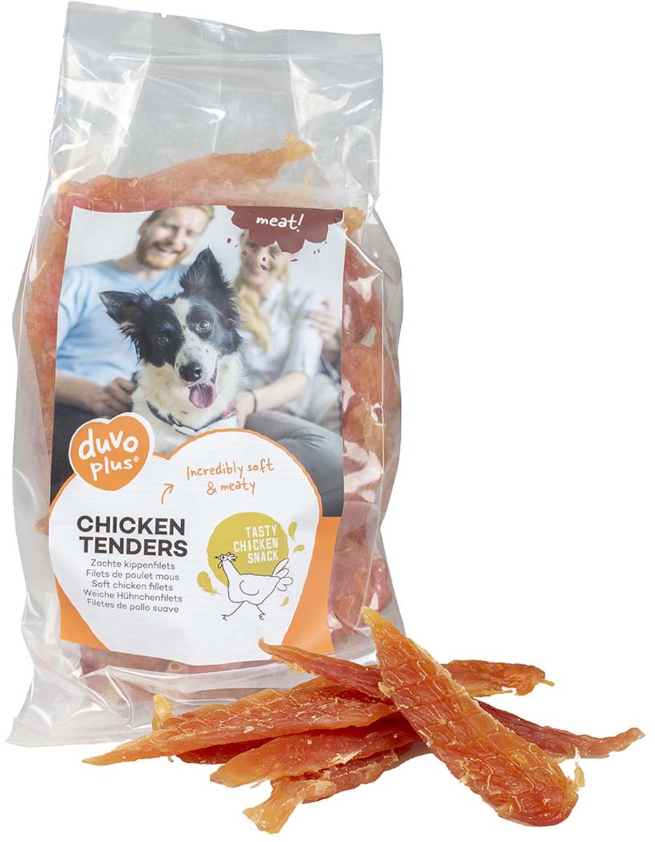 Duvo plus meat! snack kippenfilets voor honden 1kg