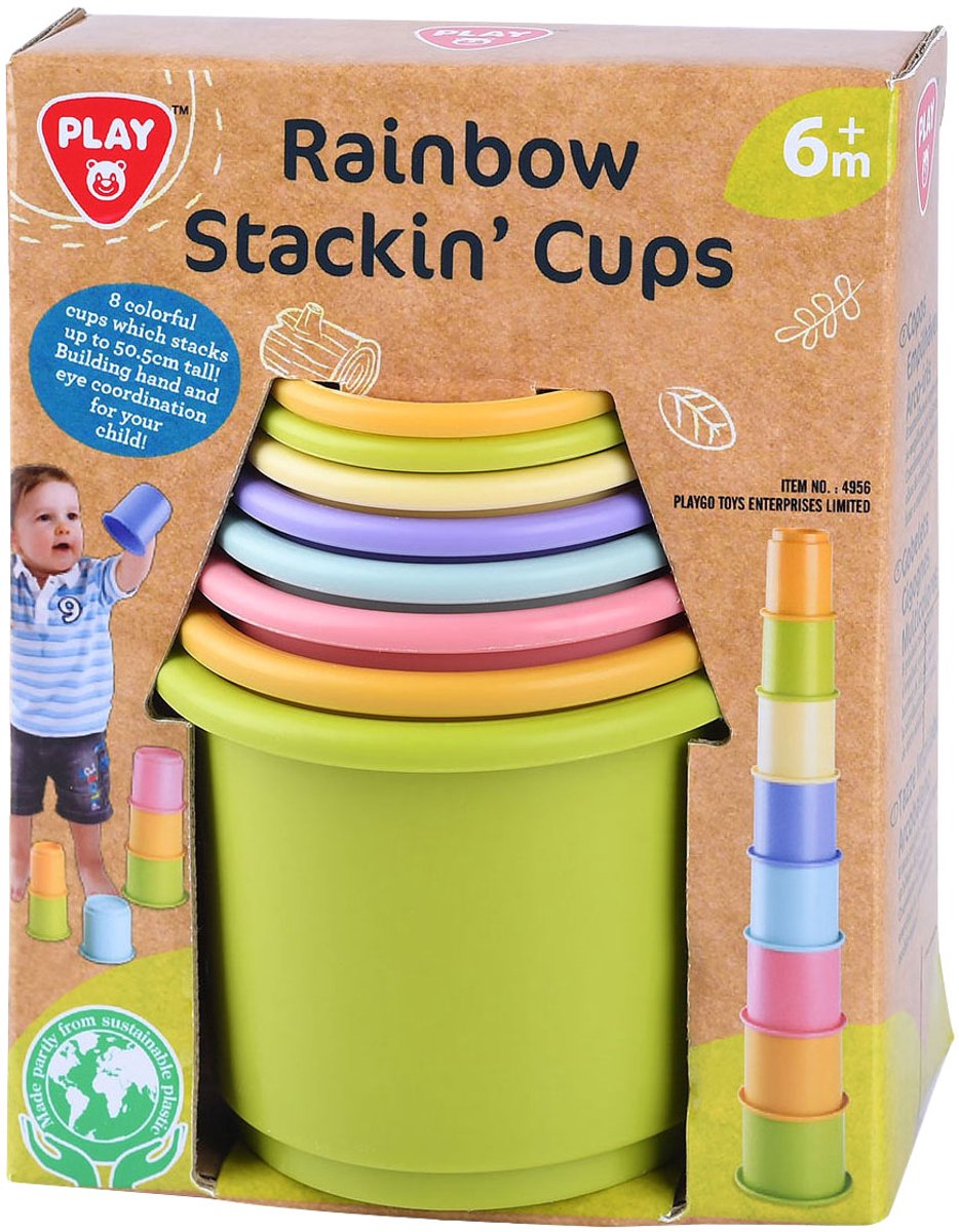 Playgo Stapelbausteine, farbig - 8 Stück.