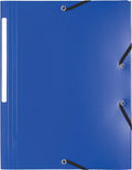 Exacompta elastomap a4, uit pp, 3 kleppen en elastiek blauw 10 stuks