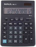 Maul bureaurekenmachine mxl 12 lcd-scherm 1-regelig, 12 cijfers solar batterij 20.5 x 15.5 x 3.5 cm zwart