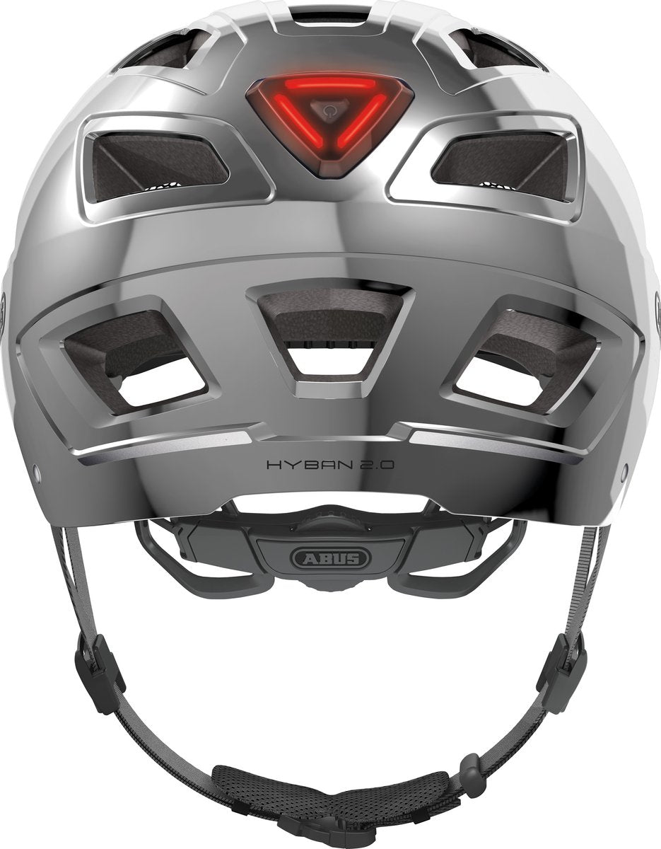 Abus fietshelm hyban 2.0 chrome silver l - 56-61 cm - zilver - geschikt voor gebruik op elektrische fietsen - stadsfietsen - 460 g