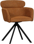 Woood draaibare eetkamerstoel fenne - polyester - ginger - 80x58x60