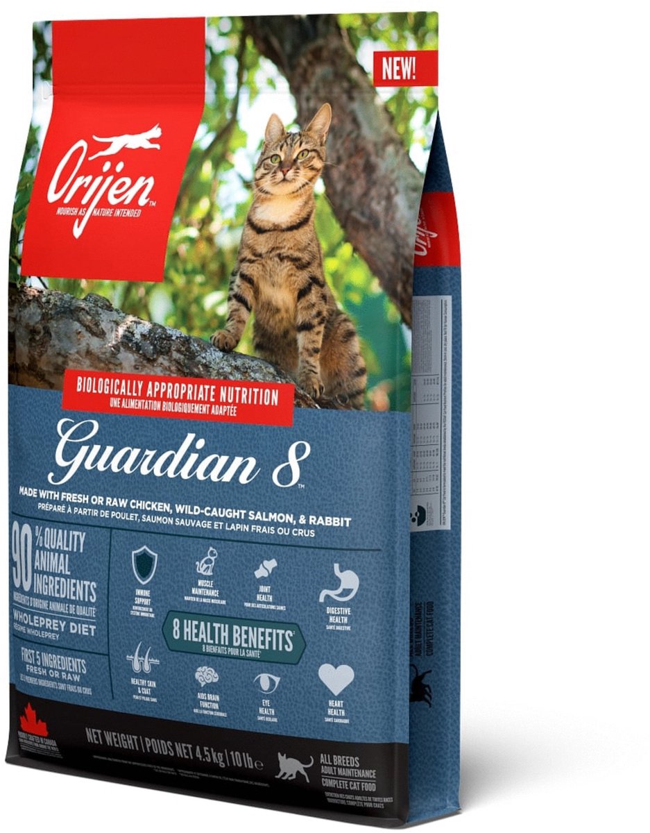 Orijen guardian 8 cat kip kalkoen zalm - kattenvoer - 4.5 kg