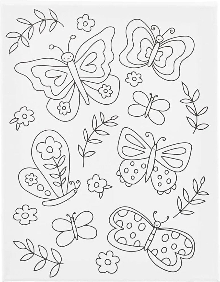 Leinwandbild von Creativ Company mit Schmetterlingsmotiv – 24 x 30 cm