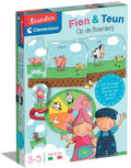 Clementoni education - fien en teun puzzelspel met boerderijthema - legpuzzel met draaischijf - het leerzame cadeautje - 3-5 jaar