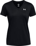 Under armour tech ssv- solid-blk dames sportshirt - zwart - wit