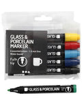 Creativ Company Glas- und Porzellanmarker, 6 Stück.