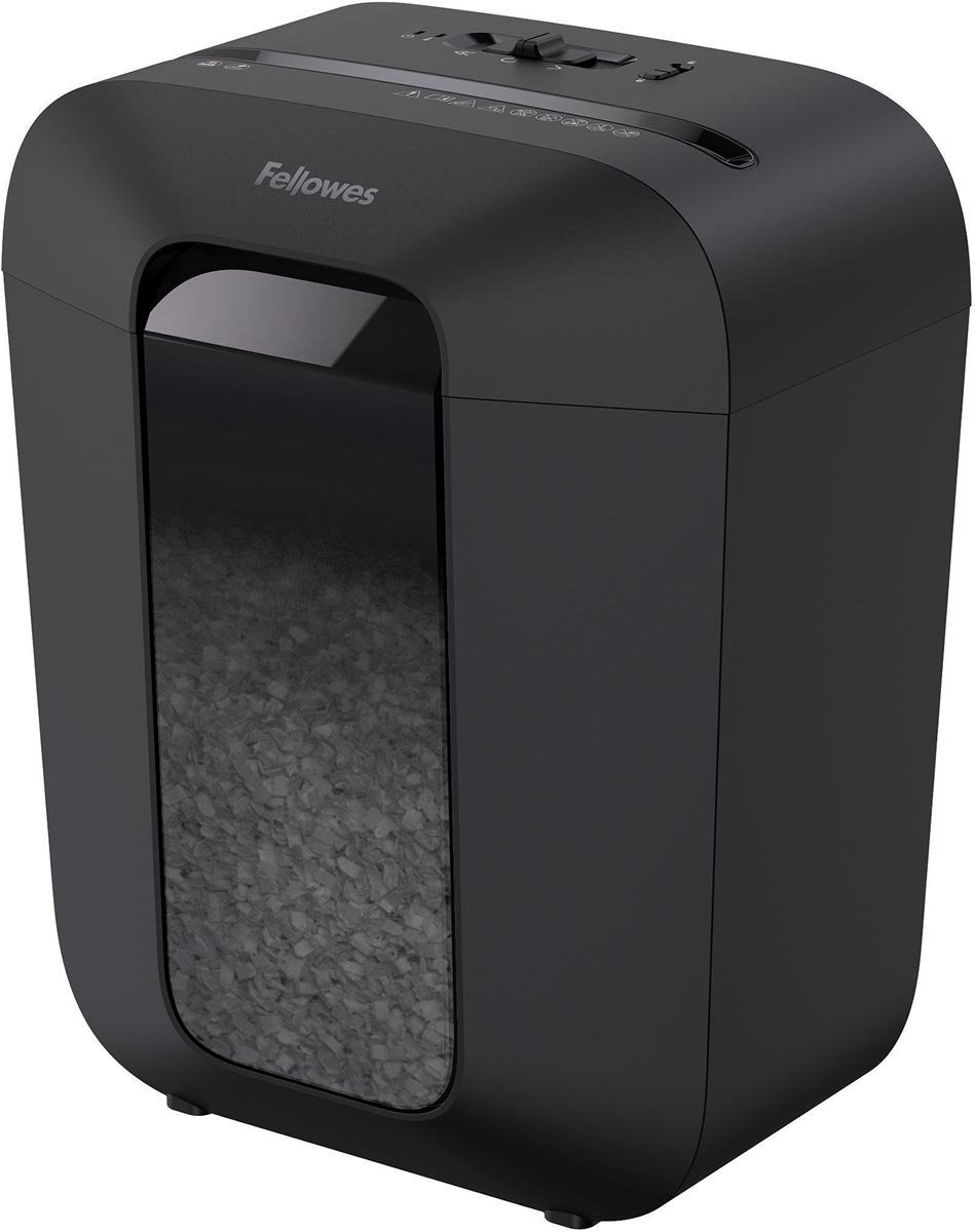 Fellowes lx41 papiervernietiger papierversnipperaar – mini cut p-4 – 8 vel – shredder voor thuis kantoor – 17l – creditcards nietjes