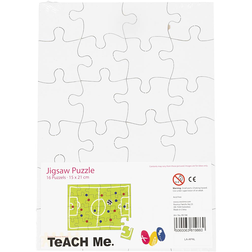 Creativ company http: www.cchobby.nl puzzel-afm-15x21-cm-wit-24-delen-16-stuk-1-doos