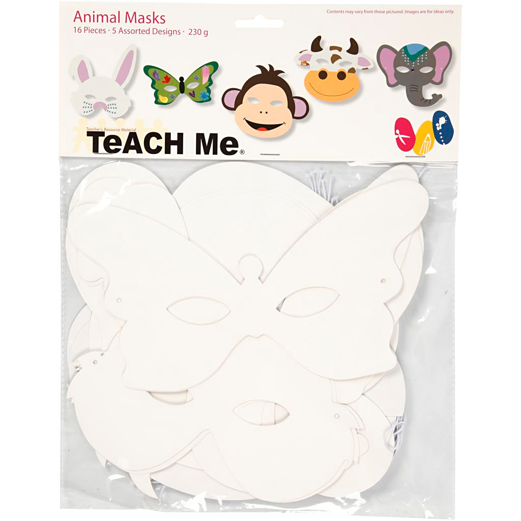 Creotime knutsel maskers dieren, 16st.