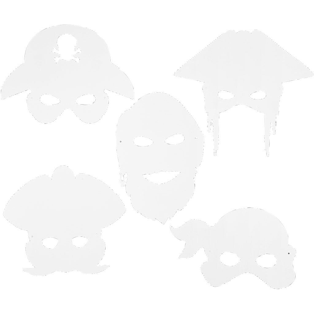 Creotime http: www.cchobby.nl piratenmaskers-h-16-26-cm-b-17-5-26-5-cm-230-gr-wit-16-stuk-1-doos