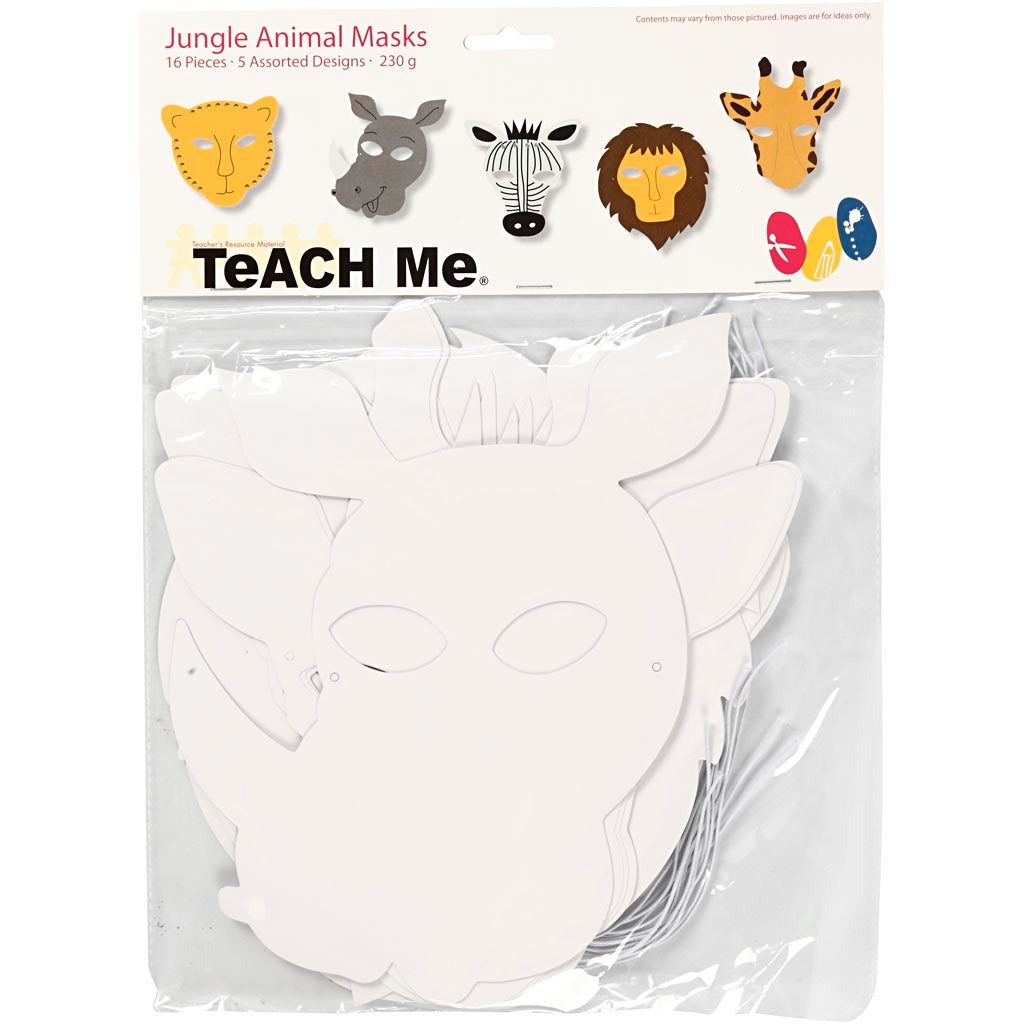Https: www.cchobby.nl jungledierenmaskers-h-22-5-25-cm-b-20-5-22-5-cm-230-gr-wit-16-stuk-1-doos