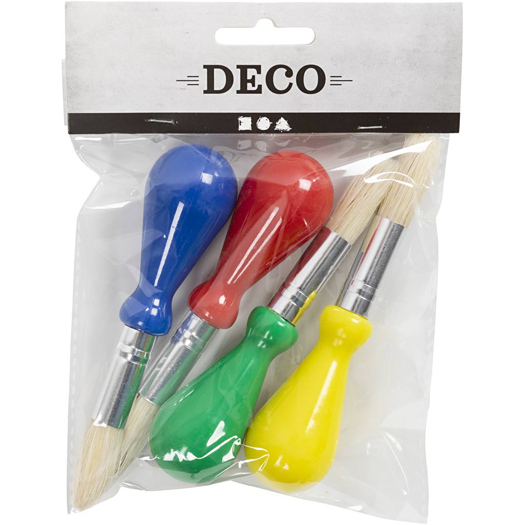 Creativ company http: www.cchobby.nl kinderkwasten-l-11-5-cm-d-13-mm-b-11-mm-rond-4-stuk-1-doos