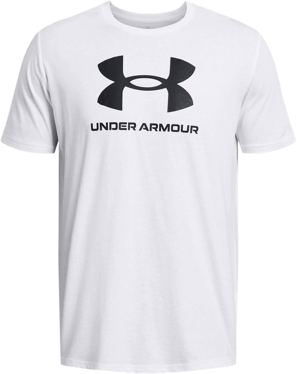 Under armour ua sportstyle logo update ss-wht heren sportshirt - wit - zwart l