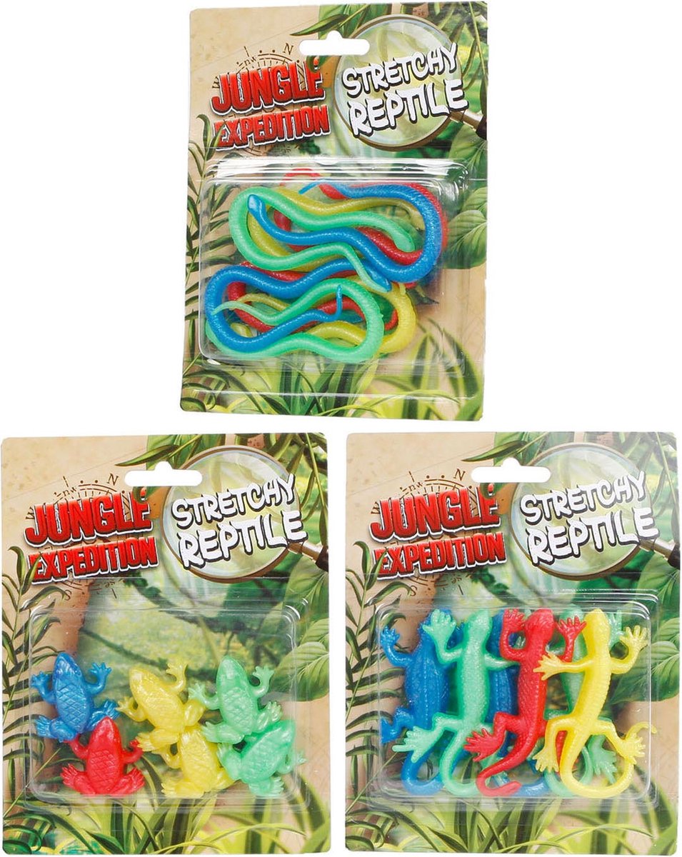 Dschungel-Expedition Stretch-Reptilien 10 cm 6 Stück auf Karte