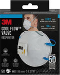 3m cool flow stofmasker, ffp2, met ventiel, pak van 5 stuks