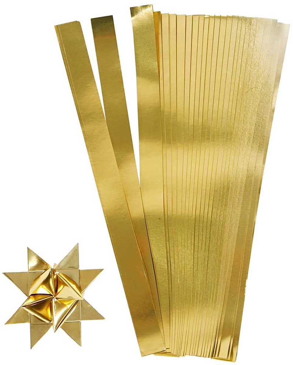 Creotime vlechtstroken, b: 10 mm, d: 4,5 cm, goud, 100stroken, l: 45 cm