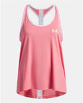 Under armour tech knockout tank-pnk meisjes sportshirt - bittersweet roze - wit