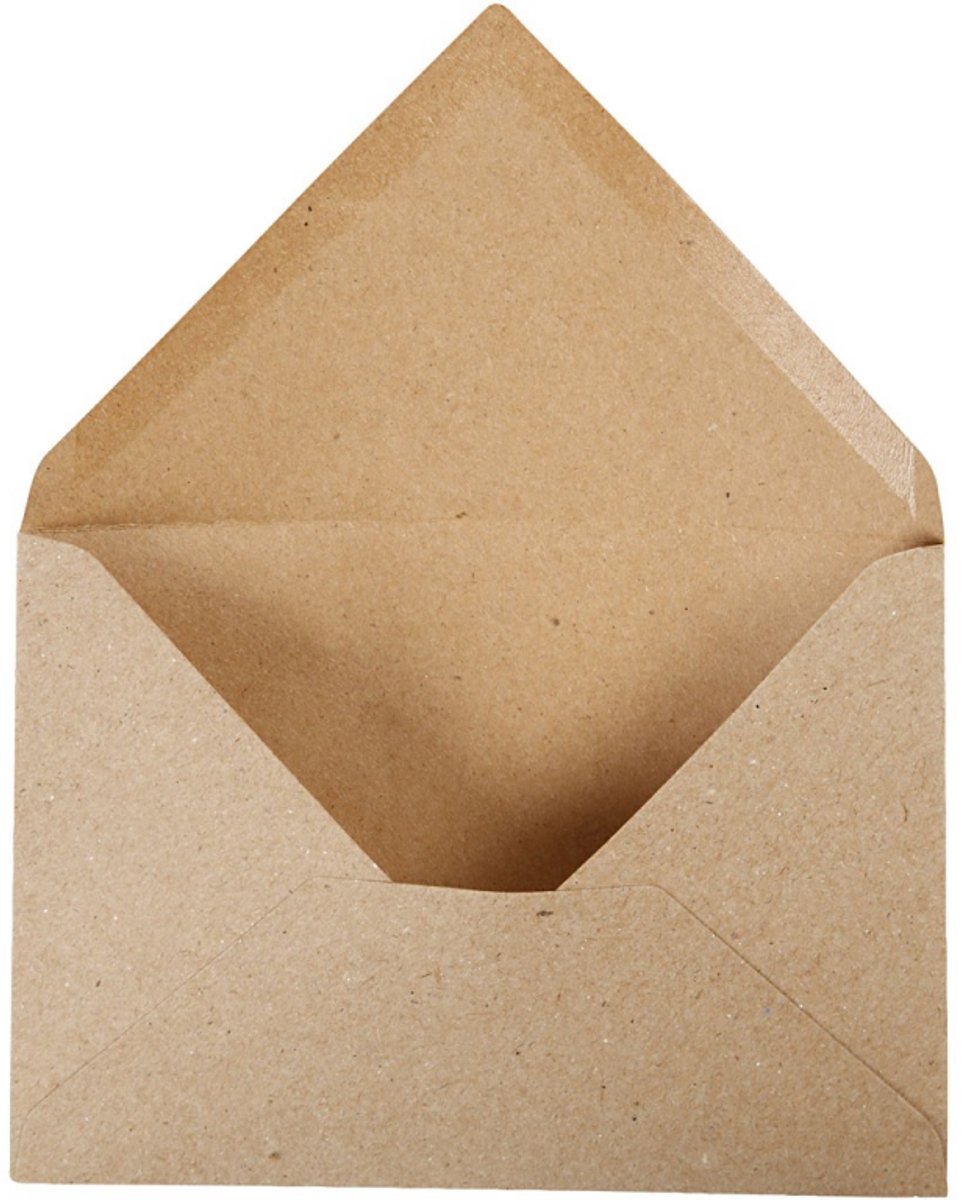 Creotime gerecyclede enveloppen, c6 11,5x16 cm, 120 gr, 50 stuks, naturel