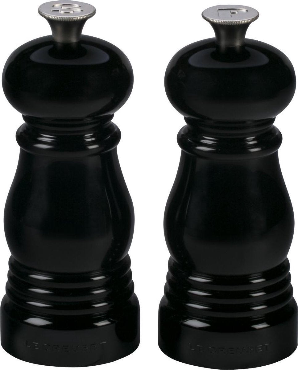 Le creuset mini peper- en zoutset - ebbenzwart - 12 cm