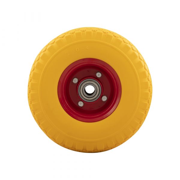 Anti-lek wiel 300x4 gele band, rode velg