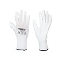 Werkhandschoen pu gecoat wit mt10 | 12 stuks